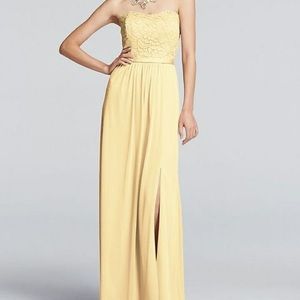 Davids Bridal Canary Yellow Floor Length Dress